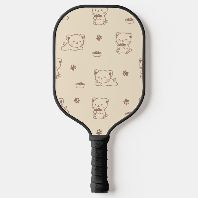 Palas De Pickleball Cute Beige Cat Pattern (1) (Anverso)