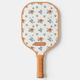 Palas De Pickleball Cute Boho Terracotta Floral Greeneration Nombre pe