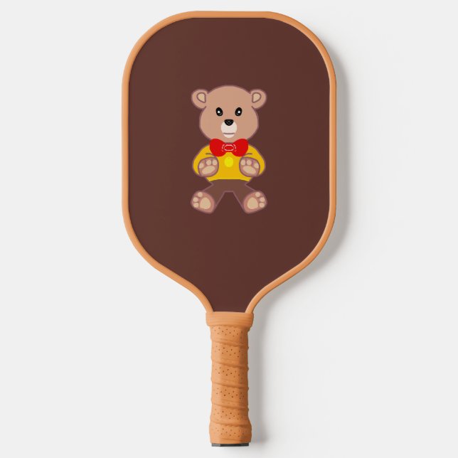 Palas De Pickleball Cute Bowtie Teddy Bear Blue Spaceship (Anverso)