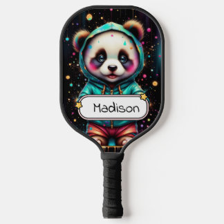 Palas De Pickleball Cute Chibi Panda Personalizable