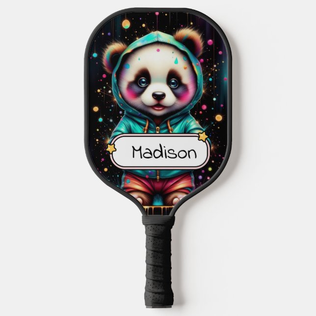 Palas De Pickleball Cute Chibi Panda Personalizable (Anverso)