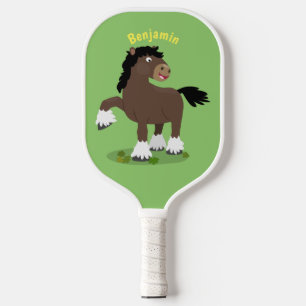 Palas De Pickleball Cute Clydesdale personalizado de caballo ilustraci