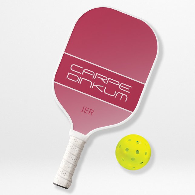 Palas De Pickleball Cute Dink Pun Cita Gradiente Iniciales Magenta Roj (Subido por el creador)