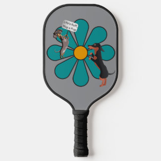 Palas De Pickleball Cute Dogs and flower