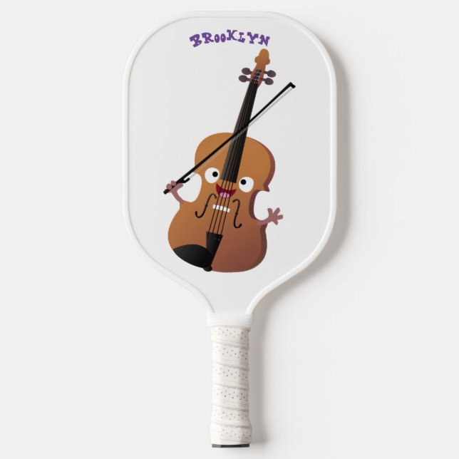 Palas De Pickleball Cute funny violin musical cartoon character (Anverso)