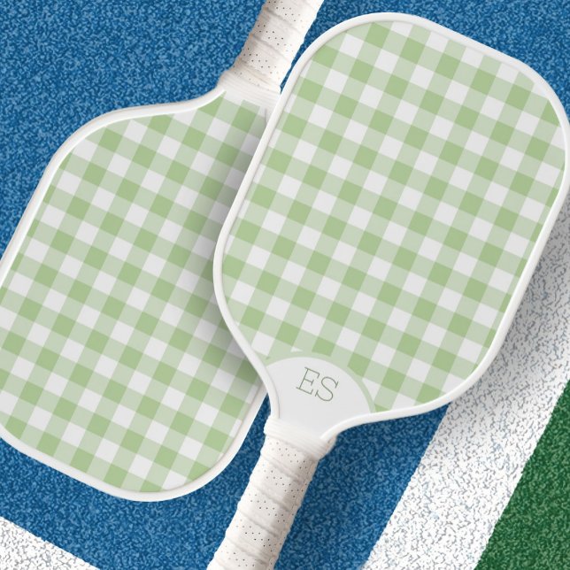 Palas De Pickleball Cute gingham preppy pala de pickleball verde (Subido por el creador)