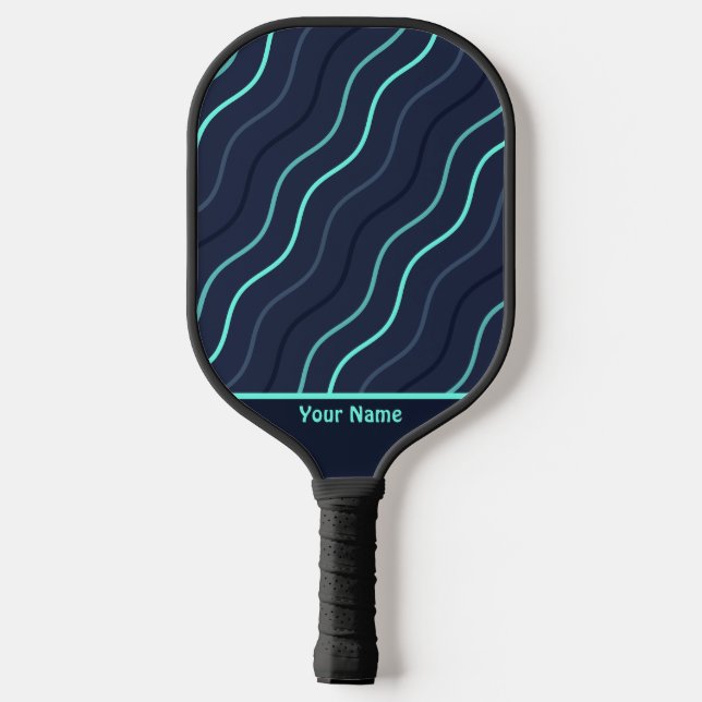 Palas De Pickleball Cute Herringbone Navy Blue Stripe Guay (Reverso )