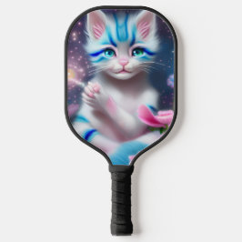 Palas De Pickleball Cute Kawaii bebé a rayas gatito rosa y azul