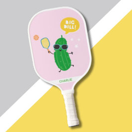 Palas De Pickleball Cute Pickles jugando Pickleball Rosa