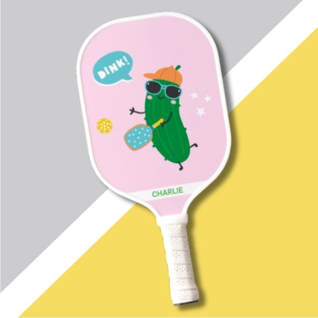 Palas De Pickleball Cute Pickles playing Pickleball Pink (Subido por el creador)
