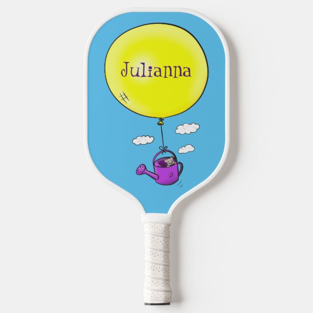Palas De Pickleball Cute ratón en la lata de riego con personalizado d (Anverso)