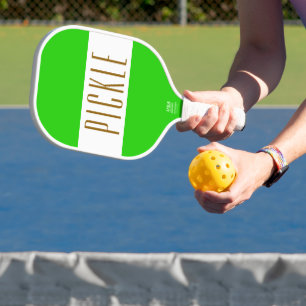 Palas De Pickleball Cute Vibrating Rayas de Pepino Verde Lima Blanco T