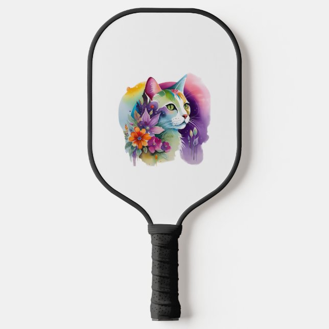 Palas De Pickleball Cuto gato cósmico bohemio (Anverso)