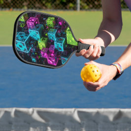 Palas De Pickleball Cyan Magenta Lima Cyberpunk | Extremadamente 3D
