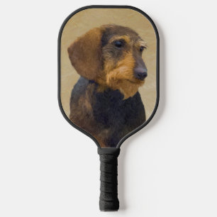 Palas De Pickleball Dachshund (Cabezal alambrada) Pintura original de