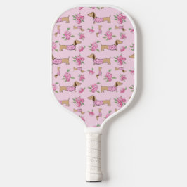 Palas De Pickleball Dachshund Pink Floral Gift