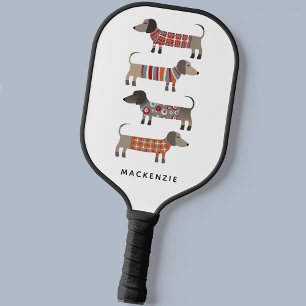 Palas De Pickleball Dachshund Wiener Sausage Diversión de perro person