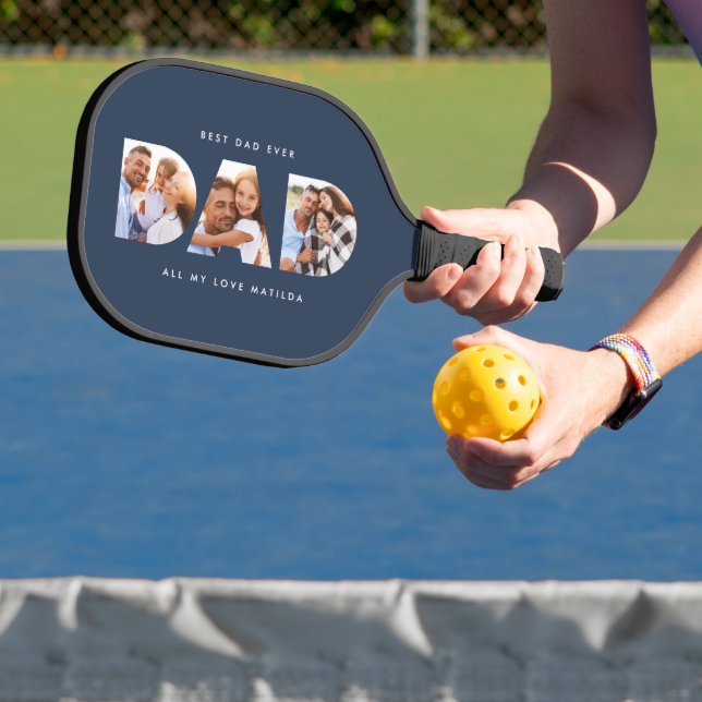 Palas De Pickleball dad multifoto tipografía moderna azul marino (in situ)