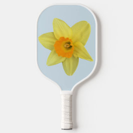 Palas De Pickleball Daffodil de primavera amarilla en azul pálido