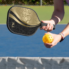 Palas De Pickleball Damasco de oro y negro