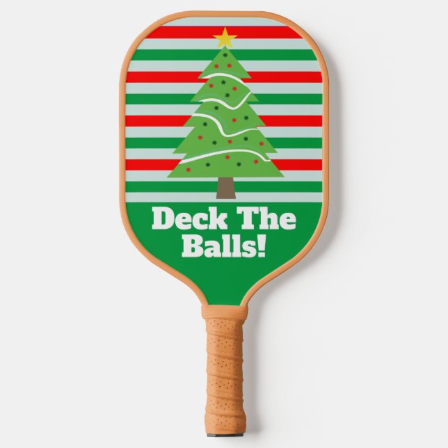 Palas De Pickleball Deck The Balls Funny Christmas Tree Games (Anverso)
