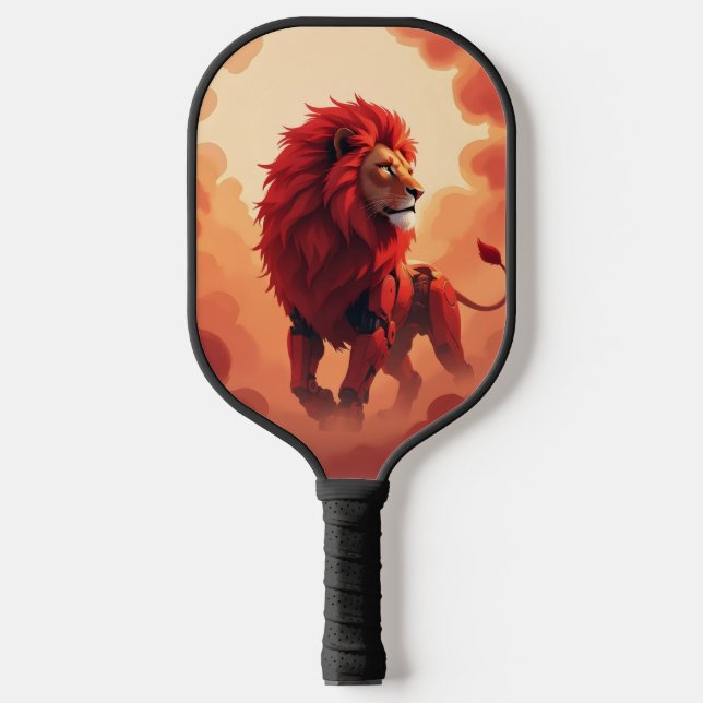 Palas De Pickleball Deep Crimson Glow – The Lion of Burning Destiny.   (Anverso)