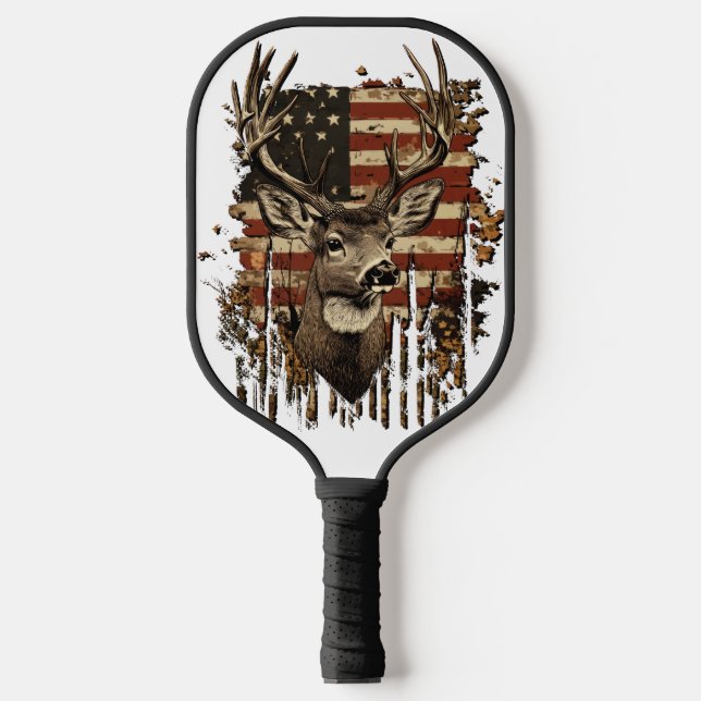 Palas De Pickleball Deer, Buck Season USA Flag (Anverso)