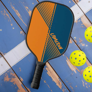 Palas De Pickleball Degradado Deportivo Azul Naranja Moderno con Nombr