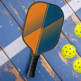 Palas De Pickleball Degradado Deportivo Azul Naranja Moderno Dividido