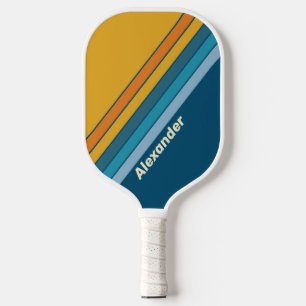 Palas De Pickleball Deporte Azul Sol Rayado con Nombre