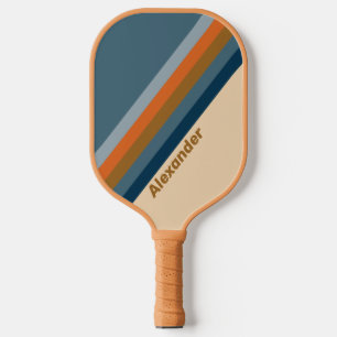 Palas De Pickleball Deporte Franjas Horizontales añil con Nombre