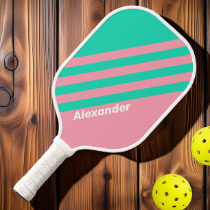 Palas De Pickleball Deporte Playa Brisa Rayas Nostálgicas con Nombre