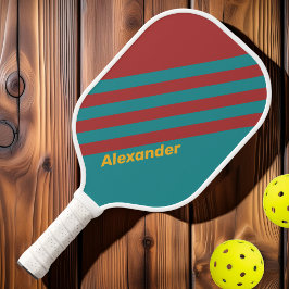 Palas De Pickleball Deporte Rayas de Arrecife Rubí con Nombre