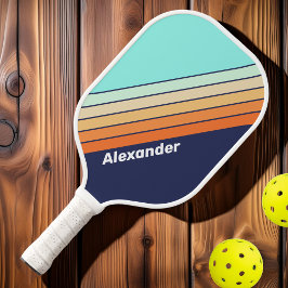 Palas De Pickleball Deporte retro estilo vintage con nombre