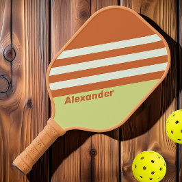 Palas De Pickleball Deportes Vintage Cactus del Desierto con Franjas y