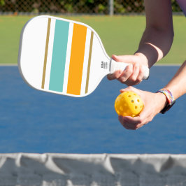 Palas De Pickleball Deportivo Aqua Naranja Dorado Rayas de Carreras en