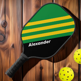 Palas De Pickleball Deportivo Vintage Rayas de Palma Tropical con Nomb