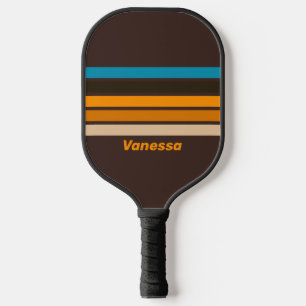 Palas De Pickleball Deriva de espresso a través de rayas con nombre