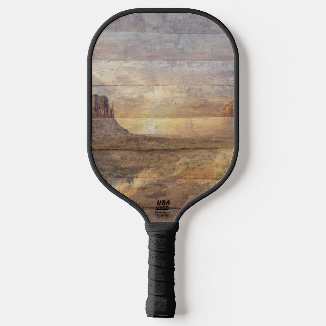 Palas De Pickleball Desert Landscape Monument Valley And Cloudy Sky (Reverso )