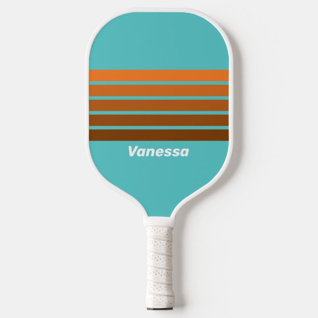 Palas De Pickleball Desert Teal Across Striping with Name (Anverso)