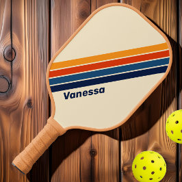 Palas De Pickleball Desierto Retro Arcoíris Rayado con Nombre