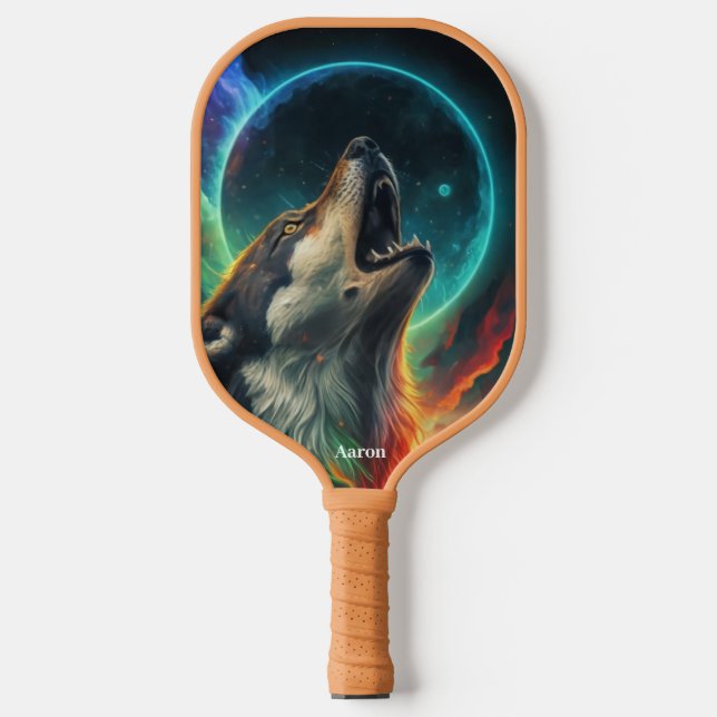 Palas De Pickleball Destacar En La Corte Con Este Lobo (Anverso)
