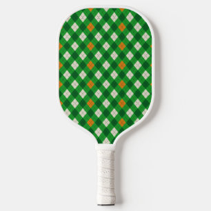 Palas De Pickleball Día de San Patricio argyle de colores irlandeses