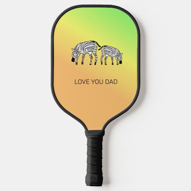 Palas De Pickleball Día del Padre, lindo reloj de zebras kenianas feli (Reverso )