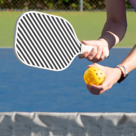Palas De Pickleball Diagonal black and white stripes  pattern