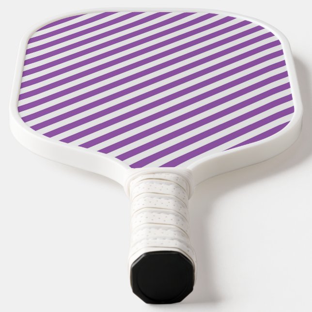 Palas De Pickleball Diagonal purple and white stripes pattern (Distribución)