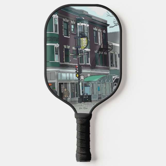Palas De Pickleball Dibujo del centro de Madison, Wisconsin (Anverso)