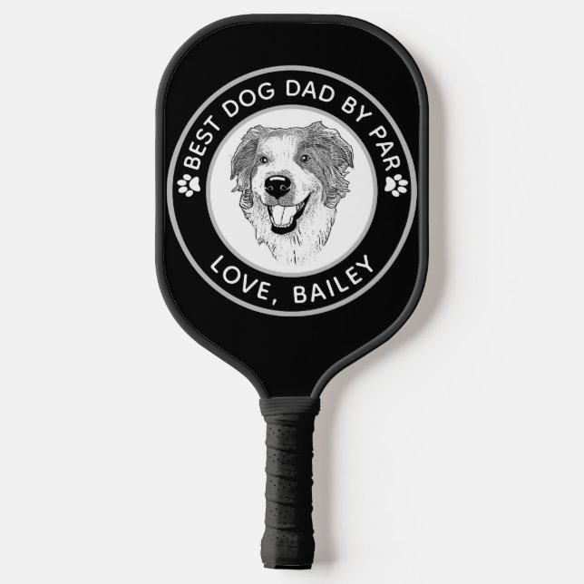 Palas De Pickleball Dibujo personalizado de perro pastor australiano (Reverso )