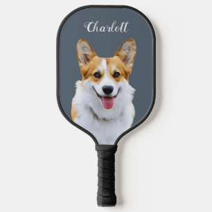 Palas De Pickleball Dibujo personalizado del perro de Corgi galés pers
