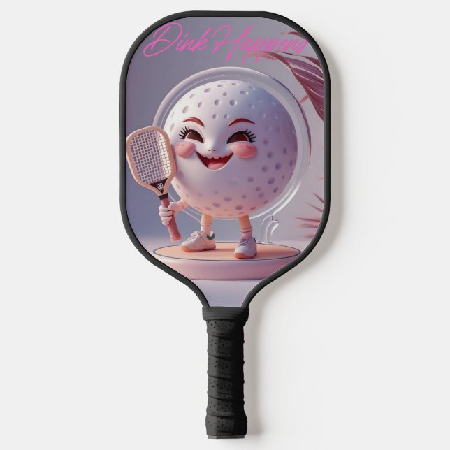 Palas De Pickleball Dink Happens - Minimal Kawaii Pickleball Paddle Ba (Anverso)